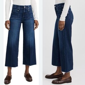 PAIGE Anessa Wide Leg Crop Jeans with Set in Pockets, 28